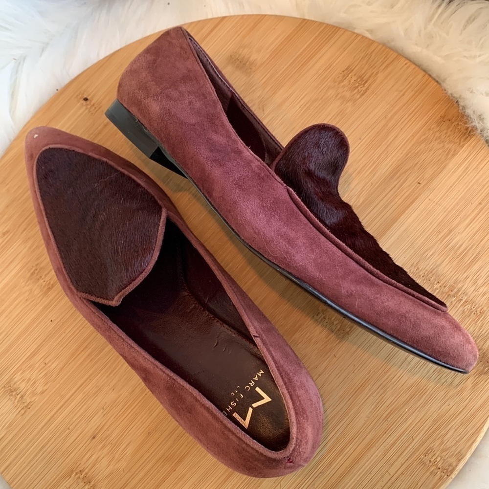 Marc Fisher | Suede Burgundy Slip On Loafers 6 1/2